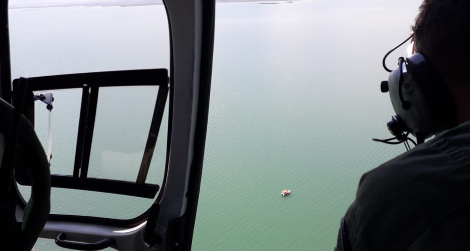 Do helicóptero, militares do CIOPAER auxiliaram nas buscas ao corpo da vítima