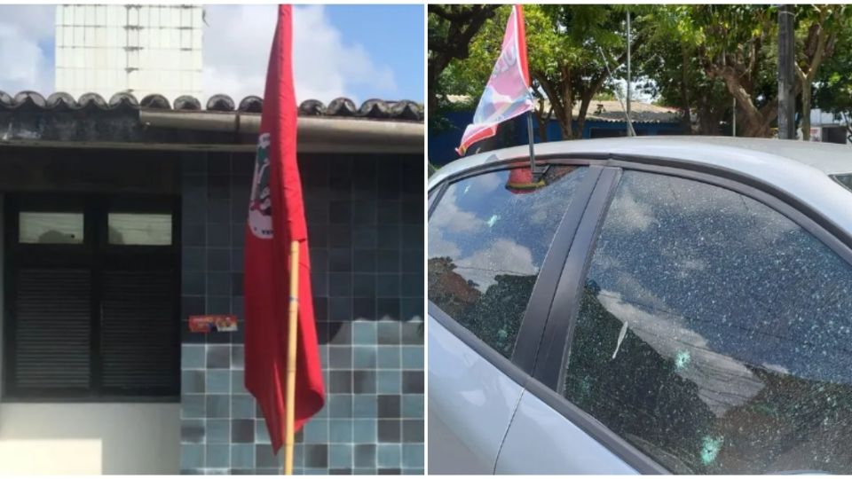 Casa e carro atingidos no Recife